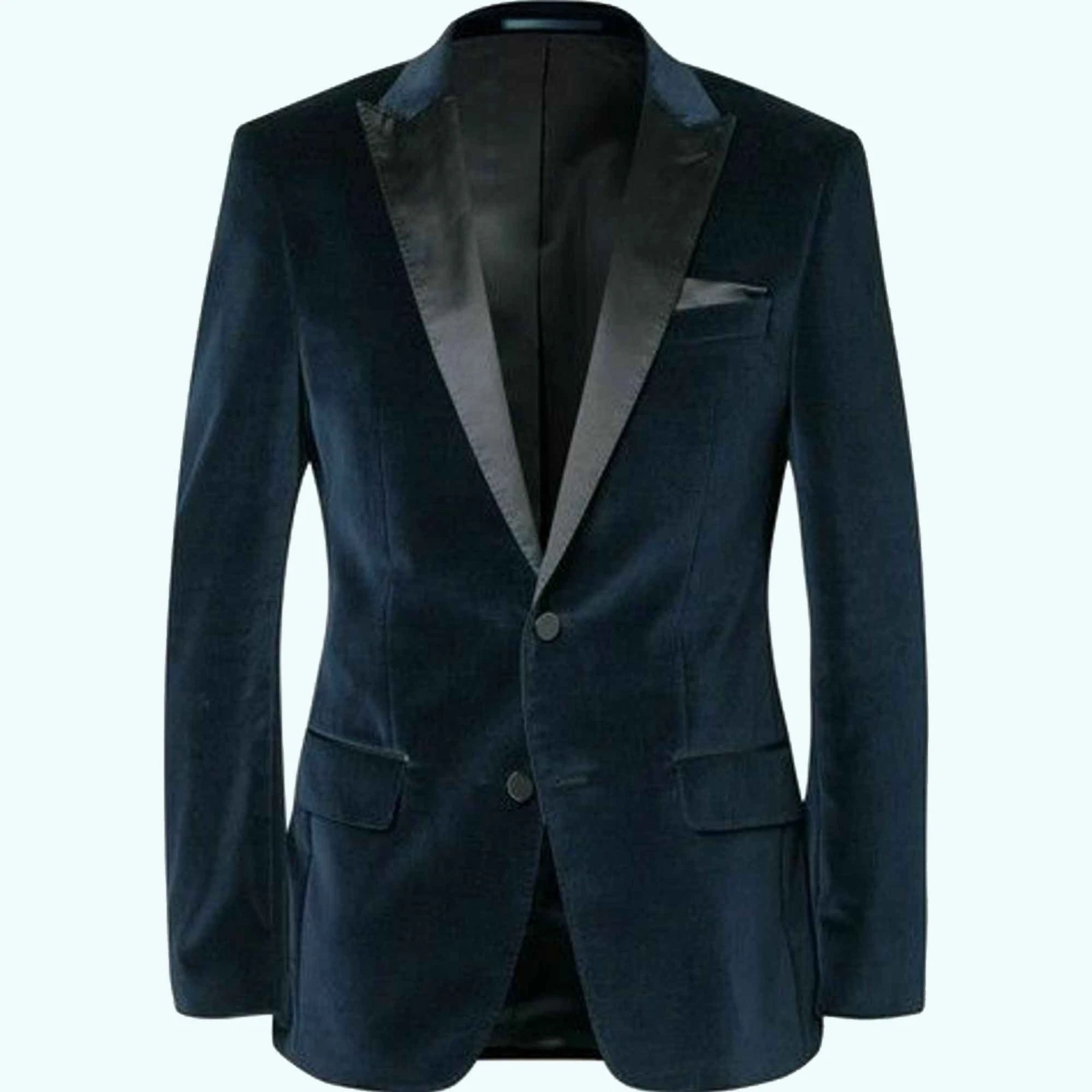 Men's Blue Velvet Classic Party Wear Elegant Dinner Blazer