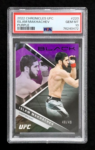 2022 Panini Chronicles Black Islam Makhachev /49 Purple PSA 10 UFC #220 S2