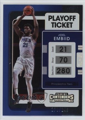 2021-22 Panini Contenders Playoff Ticket 170/249 Joel Embiid #67 19bs