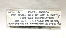 (Choice) Vtg. Transistors DIGIKEY 10-Packs, 2N5210, 2N657, MJE703, MPSA13, MORE!