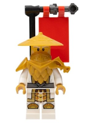 LEGO  Minifig njo0784 - Wu Sensei - Crystallized with Flag Ninjago Minifigur