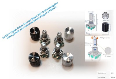 2er Set EC11 Digital Rotary Encoder Modul 360° Drehgeber mit Schalter  