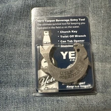 New! YETI Tarpon Beverage Entry Tool Church Key Twist Off Can Tab Bottle Opener