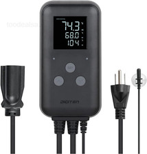Greenhouse Temperature Controller Digital Waterproof Thermostat for Black