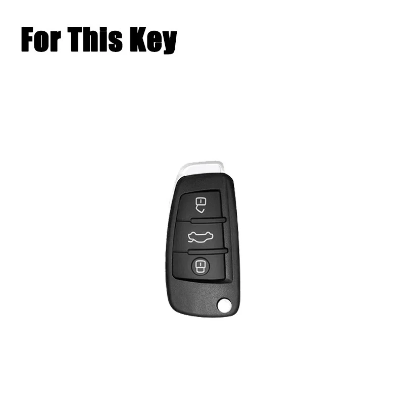 Para Audi A1 A3 A4 A6 Q3 Q5 Q7 RS4 TT Aleación de Zinc Cuero Coche Llavero Estuche Cubierta Foto 2 de 4