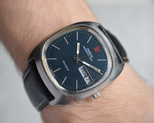 1973 Omega Geneve Men's Watch Vintage MegaQuartz Square TV Dia...