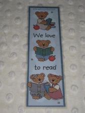 PRIMITIVE BEARS READING LAMINATED BOOKMARK BLUE