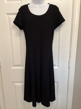 Coldwater Creek Sz S Little Black Dress A Line Pullover Stretch Knit SS EUC!