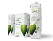 Real Coco Organic Pure Coconut Water 6-Pack 1L, USDA Organic, No Added Sugar,