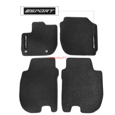 For 15-20 Honda Fit Floor Mats Carpet Front & Rear Nylon Black 4Pcs w/ Sport