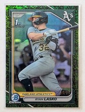 2024 Bowman Chrome Ryan Lasko 1st Bowman Green Grass Refractor /99 #BCP-105 A's