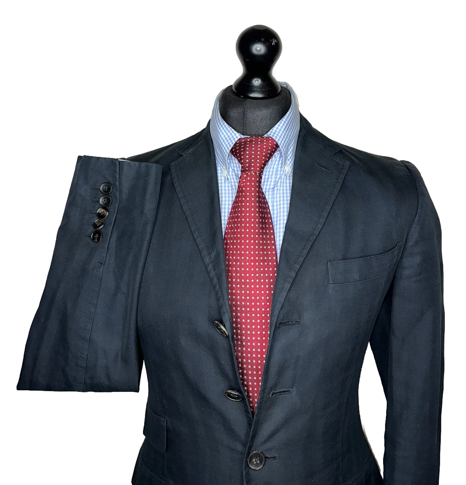 GUCCI GIACCA BLAZER DI DESIGN LUSSO 100% COTONE BLU NAVY SARTORIALE VESTIBILITÀ: 36R