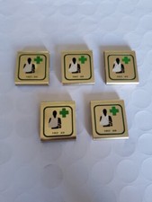Vintage Boy Scouts of America First Aid Skill Award Metal Belt Slide. LOT OF 5.