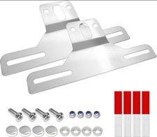 2 Pack Stainless Steel Trailer License Plate Bracket Holder Metal Car Tag Frame