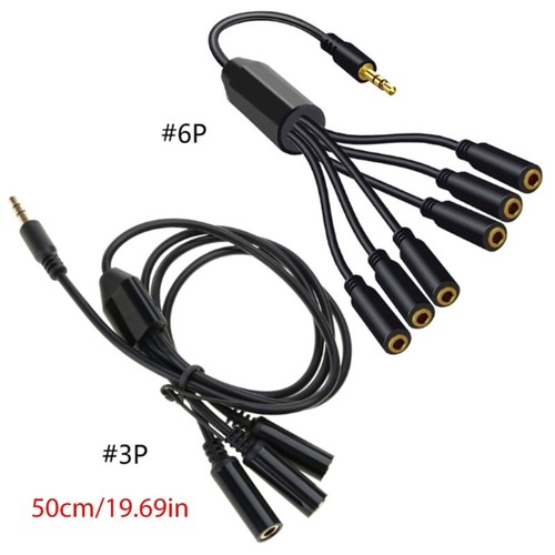 3.5mm Headphone Radio Splitter Cable 1 to 3/6 Male to Female Extension Cable - Picture 8 of 16