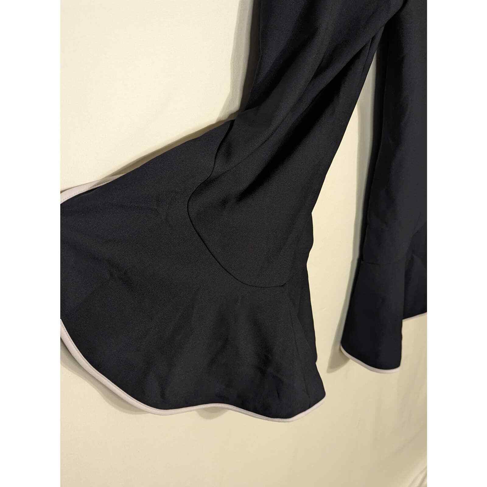 zara basic collection bell bottom ruffle slacks t… - image 4