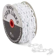 Stockroom Plus 100 Foot White Plastic Chain Safety Barrier for Crowd Control,...