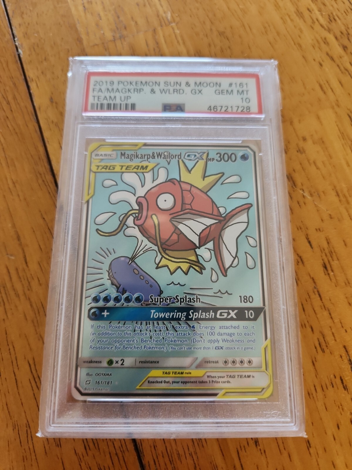 Magikarp & Wailord GX  161/181 PSA 10 Sun & Moon Team Up Pokemon