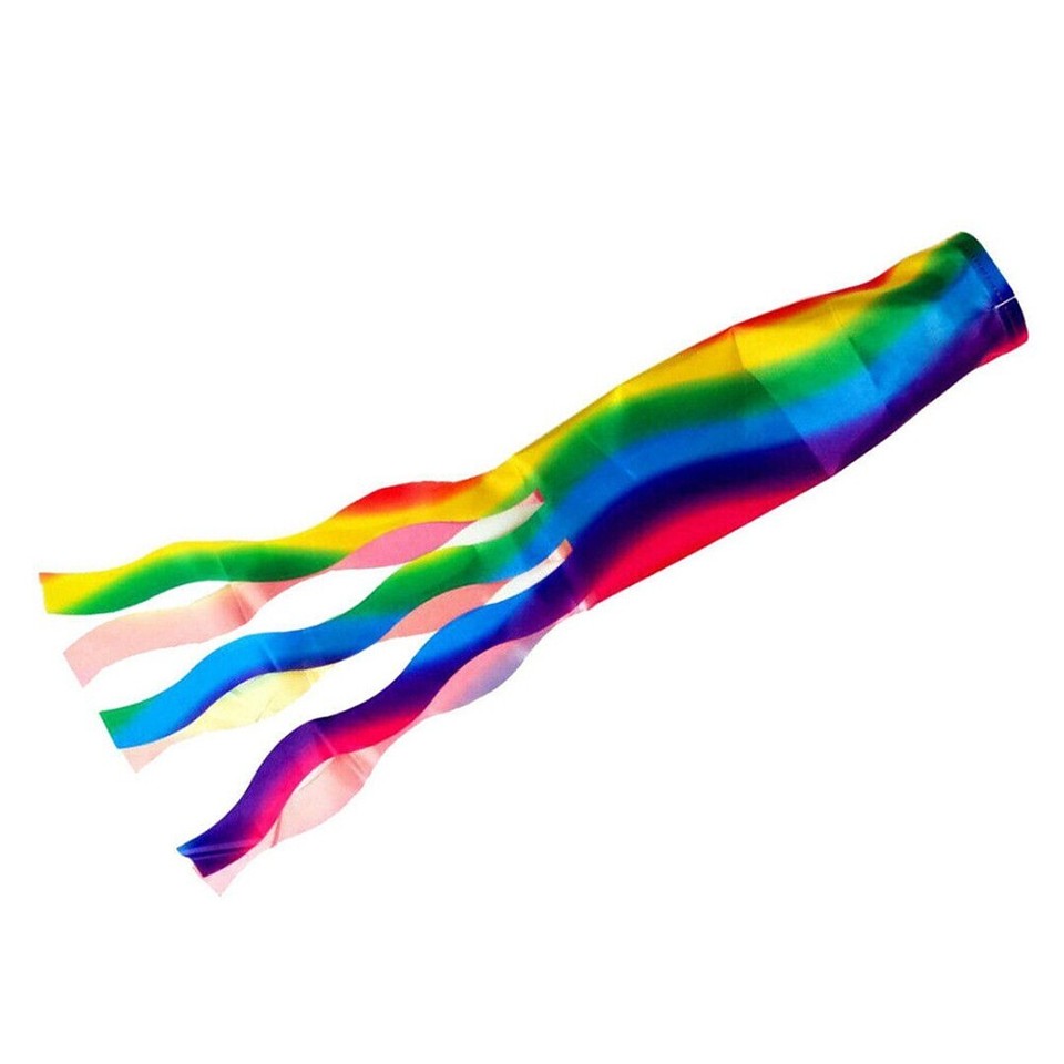 Rainbow WindSock Streamer Flags Festivals Caravan Camping Colorful