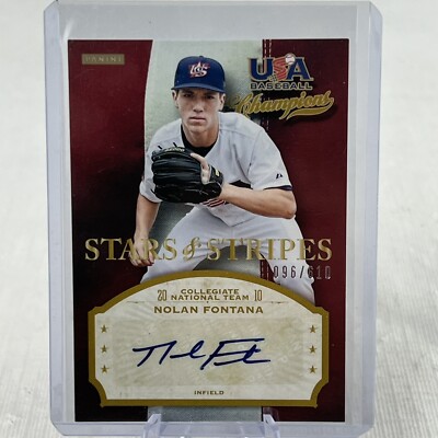 2013 USA Baseball Champions Stars & Stripes Signatures /610 Nolan Fontana Auto
