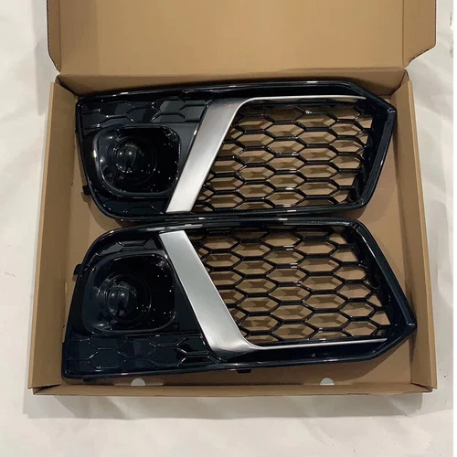 Front Fog Lamp Grille Covers Grill Honeycomb Style For Audi Q5 B9 2018 2019 2020 - Picture 3 of 6
