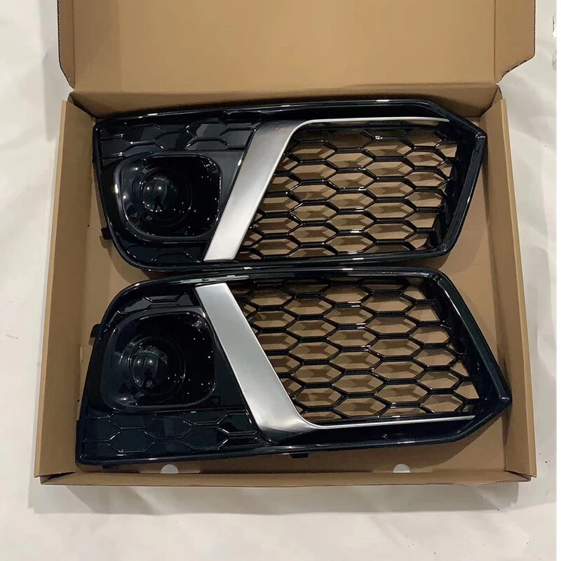 Front Fog Lamp Grille Covers Grill Honeycomb Style For Audi Q5 B9 2018 2019 2020 - Изображение 3 из 4