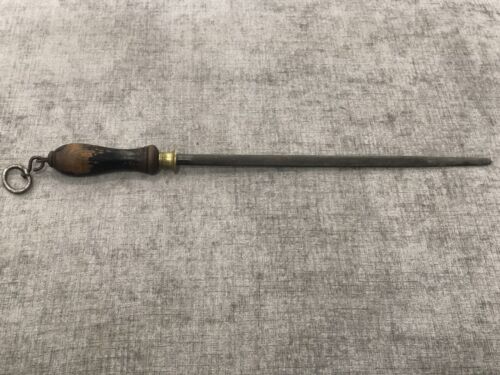 Vintage Antique Sharpening Steel 14” Marked Forged Steel Made In England - Picture 4 of 8
