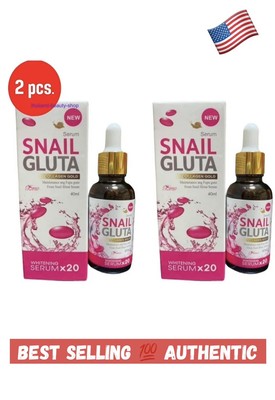 2X Snail Gluta Collagen Gold Whiteni Serum x20 Skin Care Face Anti-Aging.