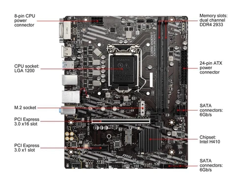 MSI H410M-A PRO/H410M BOMBER Motherboard H410 LGA1200 DDR4 M.2 HDMI m-ATX Tested