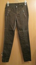 BODY NEEDS Damen Stretch Hose Dunkelbraun Waffelmuster, Oilwashed, Gr. 40 - NEU!