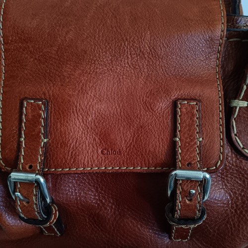 CHLOE Brown Leather Tote Bag Purse Satchel Travel Bag 13-BM-0306 - Picture 2 of 20