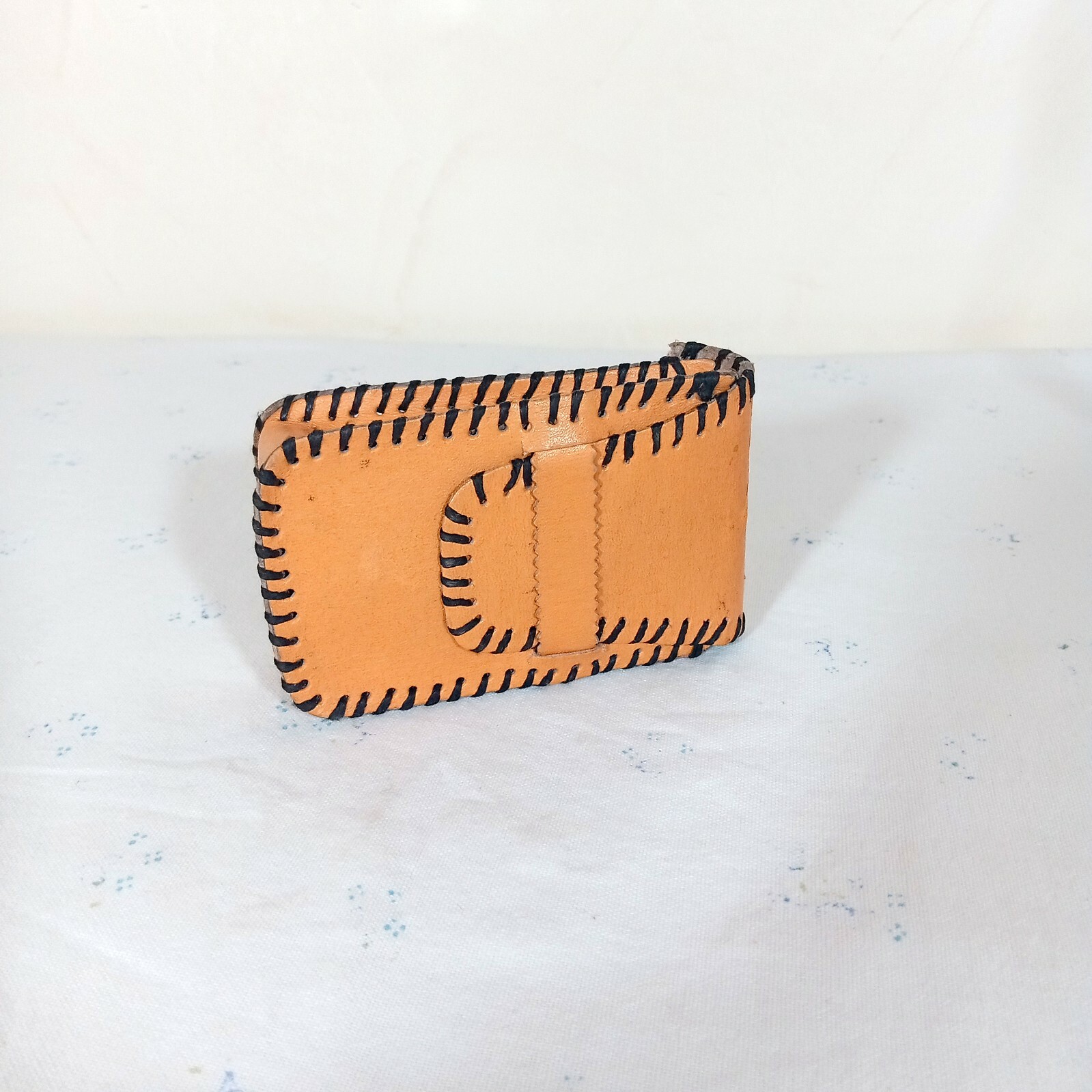 Vintage Spanish Purse Wallet Real Orange Leather … - image 3