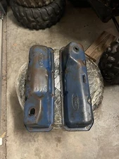 Vintage OEM Ford 351C Stamped Valve Cover Set 351 Cleveland blue 1973 Mustang
