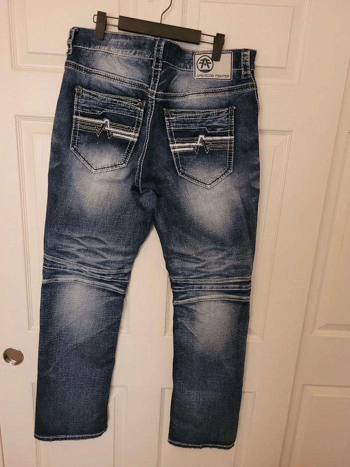 American Fighter Legend 蓝色牛仔扣 Affliction 男式 38x34 — 第 2/4 张图片