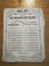 tf207 Ancienne Partition piano - Dragons de villars - AMaillart Lockroy Cormon