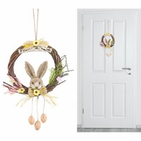 "Pearl Weidenkranz Zum AufhäNgen, Mit Schriftzug \"Frohe Ostern\" Und Osterdeko"