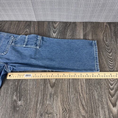 John Deere Denim Bib Overalls Boy Youth Size 5 Regular Blue Logo Work Chore Farm - Picture 16 of 17
