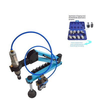 M3-M16 Vertical Pneumatic Tapping Machine Working Radius:43.3'' 0.6-0.8Mpa 250rpm