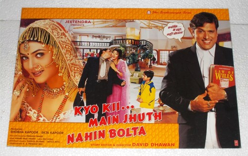 Kyo Ki Main Juth Nai Bolta 11Pc Lobby Card Bollywood 2001 Govinda Sushmita 24X16