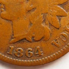 1864 *L ON RIBBON*  INDIAN HEAD CENT  FREE SHIPPING! M6817