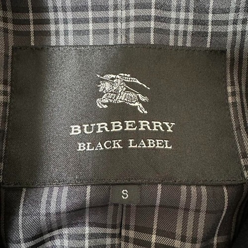 Burberry Men's Black Label Pea Coat Navy Wool Check Lining Size S Used - Picture 8 of 11