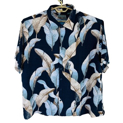 Cubavera Shirt Mens Size 2X blue Floral Camp Lounge Hawaiian aloha tiki