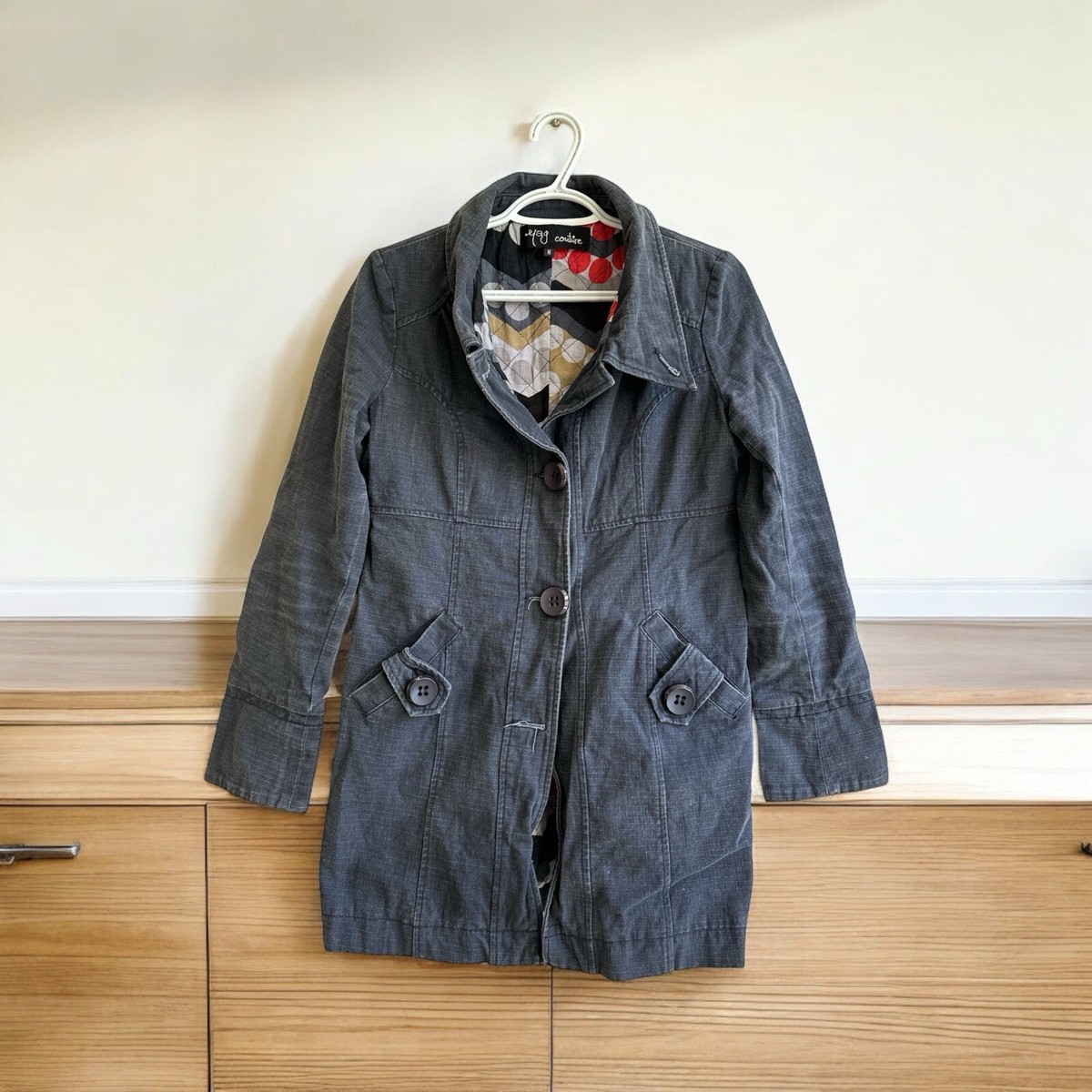 ジャケット・アウター HYPER BIG OILED CLOTH 4PK FLAP COAT Yag Couture Large Button Black Over Coat Colorful Quilted Lining