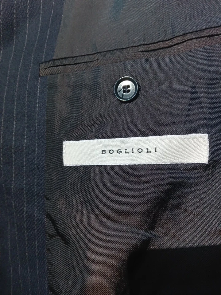 Boglioli Mens Grey Pinstripe Jacket Size 42 UK Made In Italy RRP £500 - Image 2 of 4