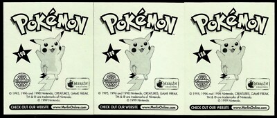 POKEMON SERIES 1, MERLIN TOPPS STICKER # 188-190, BULBASAUR