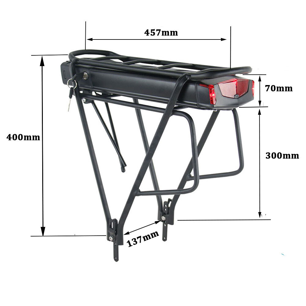 ebike rack akku 36V 48V 52V 13ah 15ah 20ah Samsung Zellen für 150W
