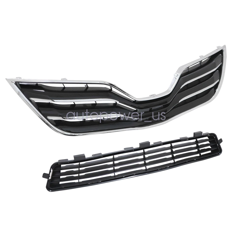 Juego de parrilla inferior superior parachoques delantero 2 piezas para Toyota Camry LE XLE 2010-2011 Foto 4 de 4