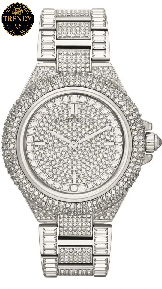 Michael Kors MK5869 Camille Ladies Silver Glitz Stainless Chrono Watch