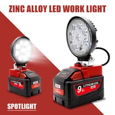 Wireless LED Work Light for Milwaukee for M18 18V Battery w/USB Cordless Outdoor