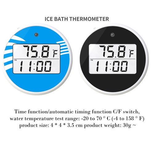 Ice Bath Thermometer With Timer, Alarm Clock Pool Floating Waterproof Thermomete - Imagen 2 de 14
